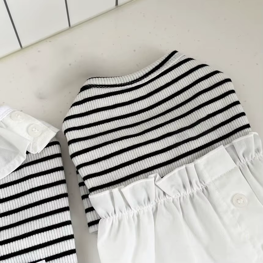 Vestido a rayas para perros y gatos pequeños – Ropa cómoda - imagen 5