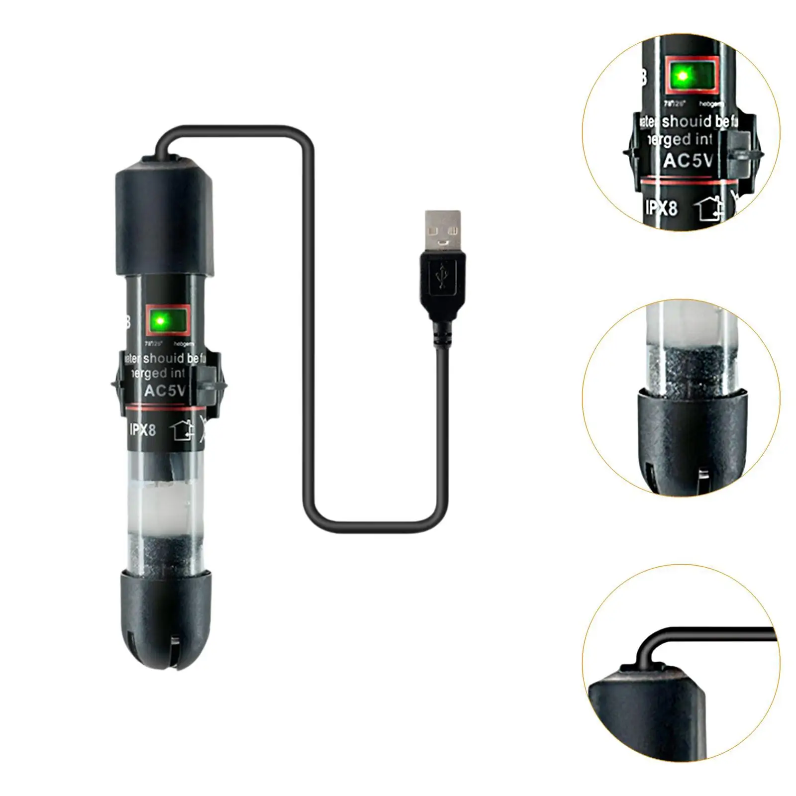 Small Fish Tank Heater USB Winter Keep Warm Intelligent Mini Aquarium Heater