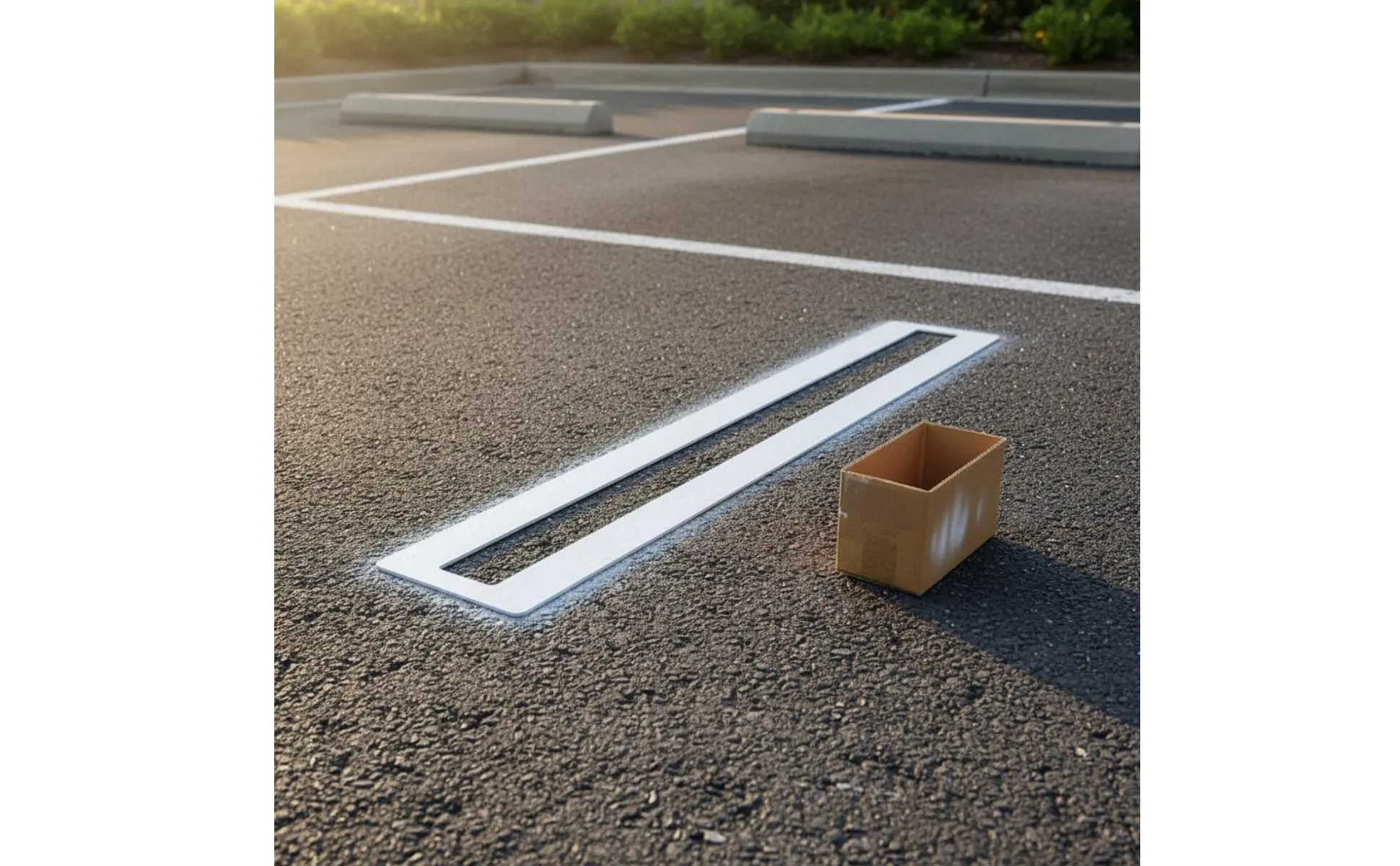 Detalle de la plantilla de líneas de estacionamiento
