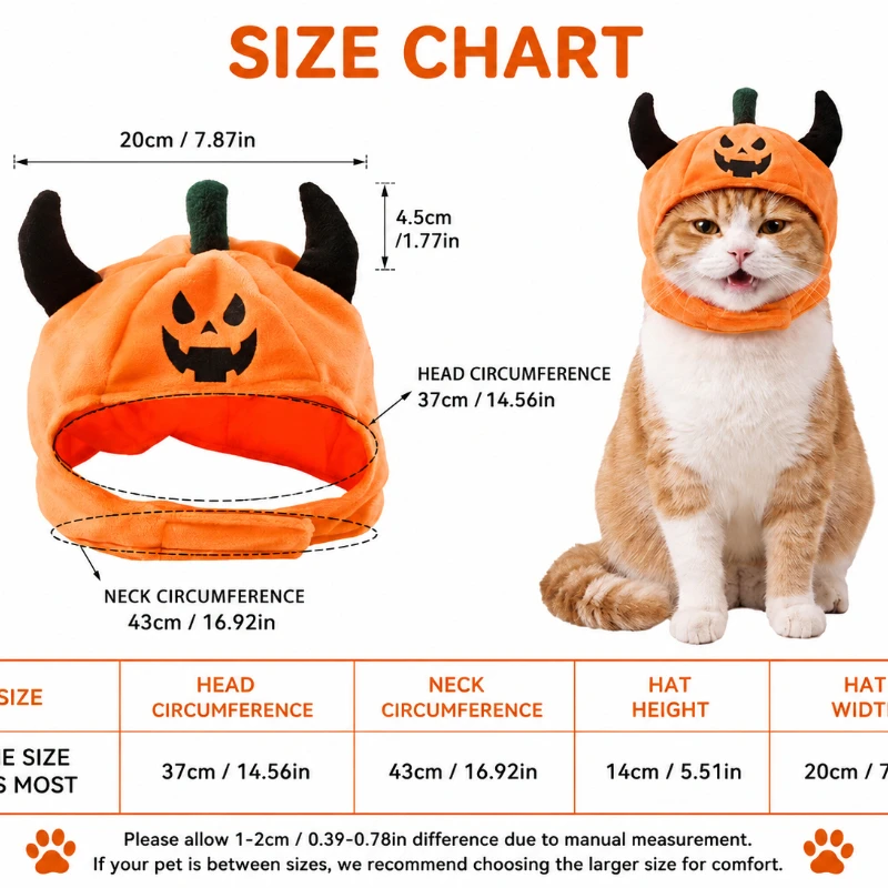 Disfraz de vampiro y sombrero de calabaza para mascotas