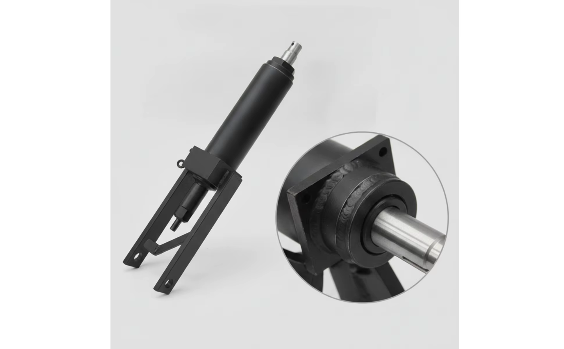 Cilindro hidráulico industrial compacto con acabado negro