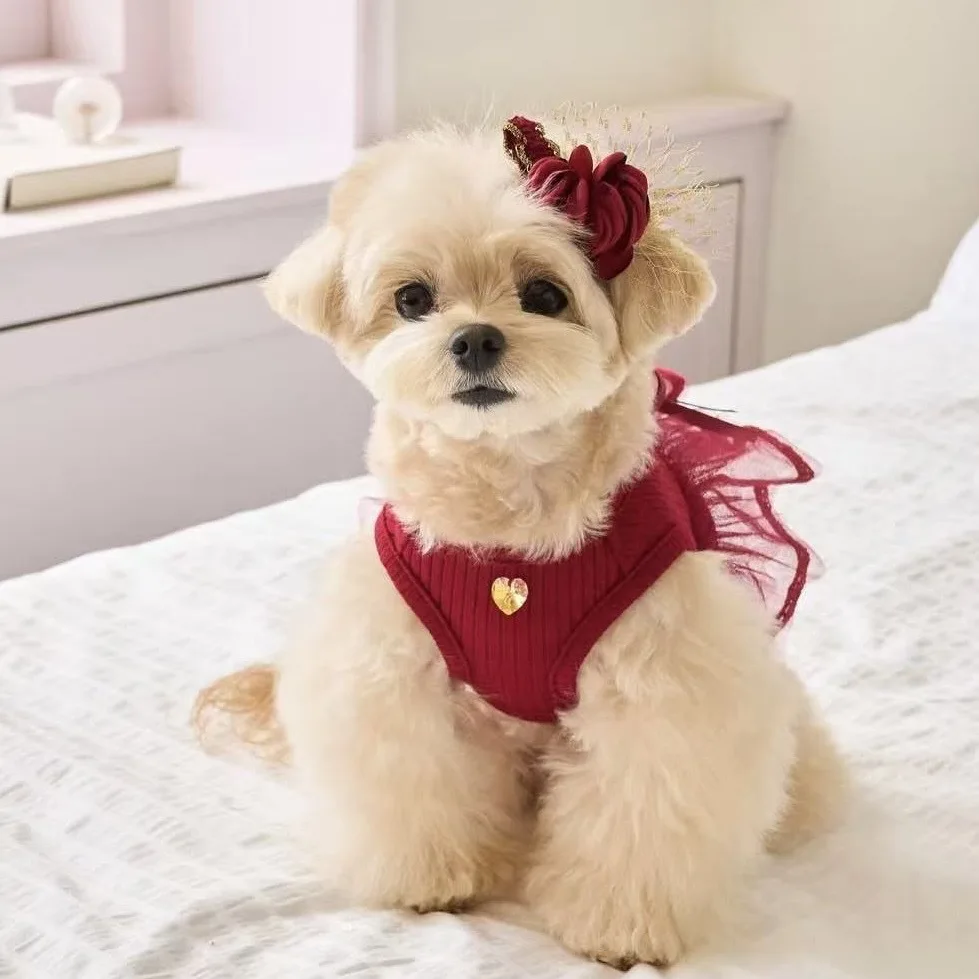 Vestido para cachorros con detalle de lazo