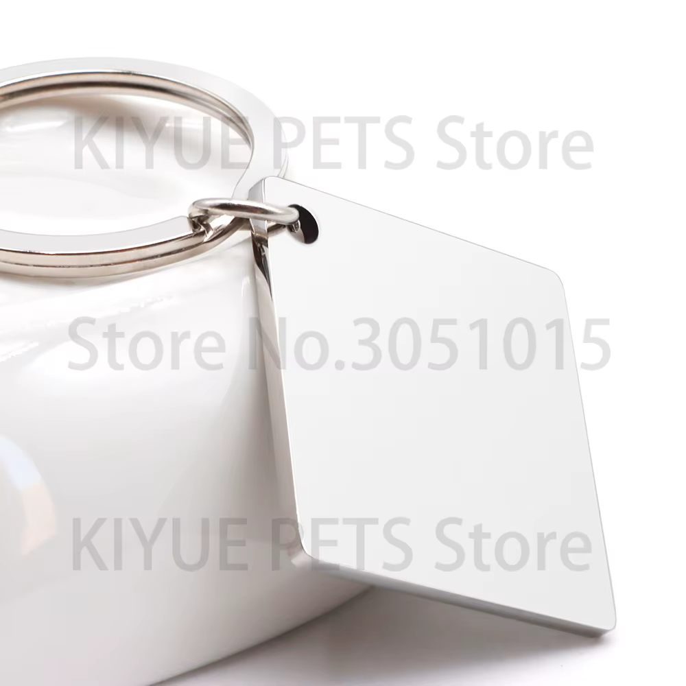 Kit llaveros metálicos cuadrados personalizables para perros y gatos - imagen 3