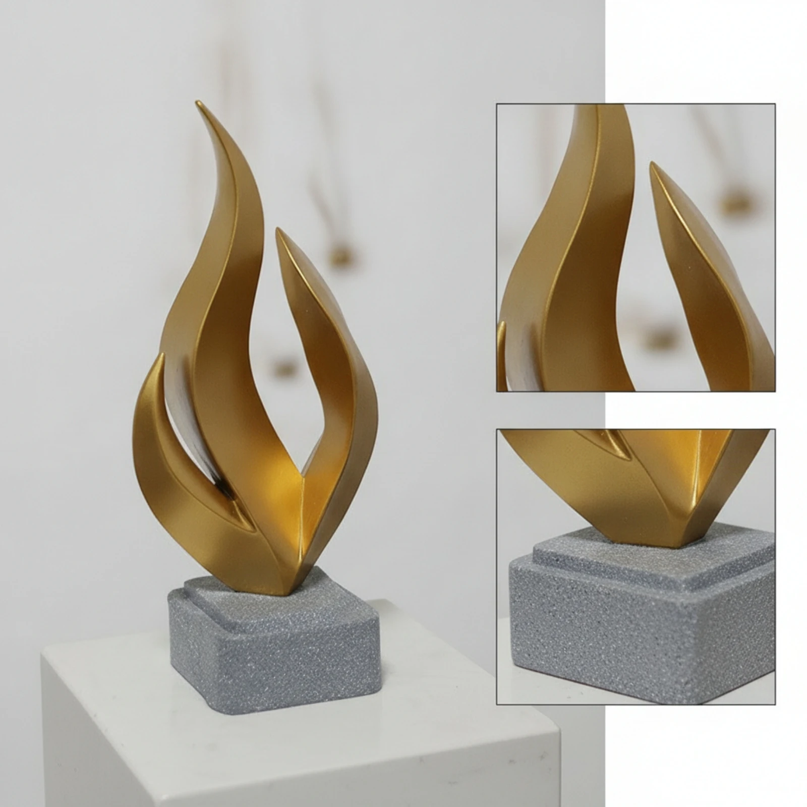 Escultura llama texturizada elegante para mesa salón - imagen 5