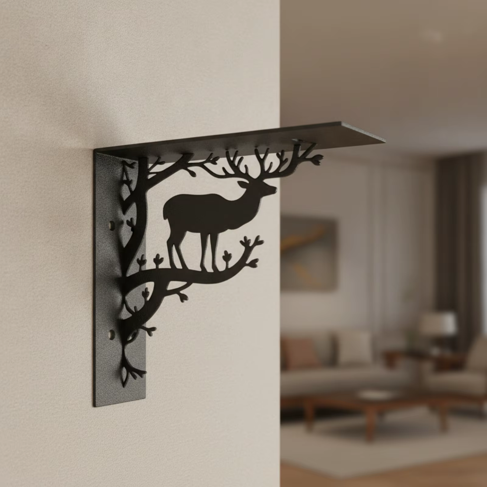 Soportes en Forma de L Decorativos para Estantes – Herrajes Triangulares con Adornos - imagen 5