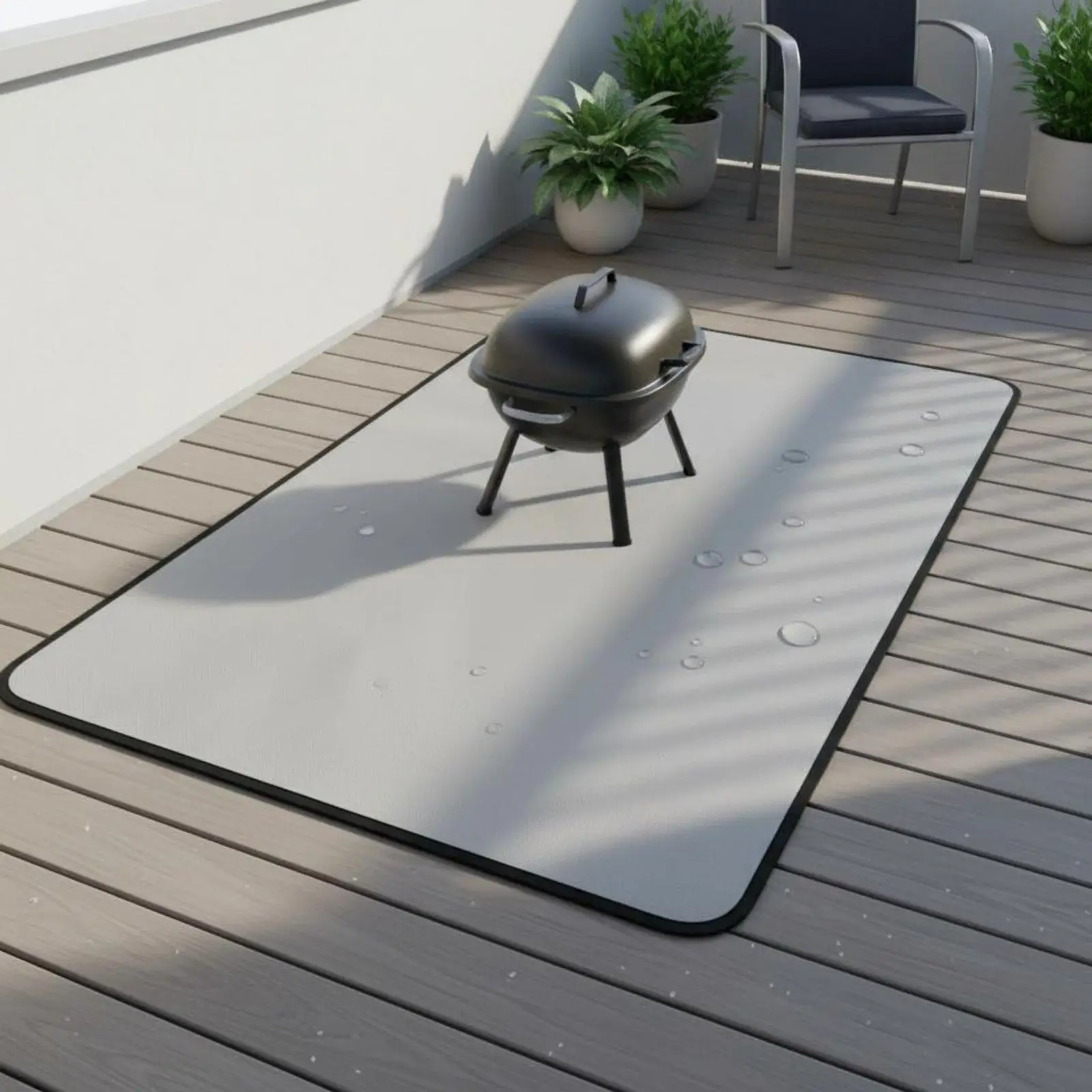Alfombrilla ignífuga para chimenea y parrilla – Resistente al fuego - imagen 4