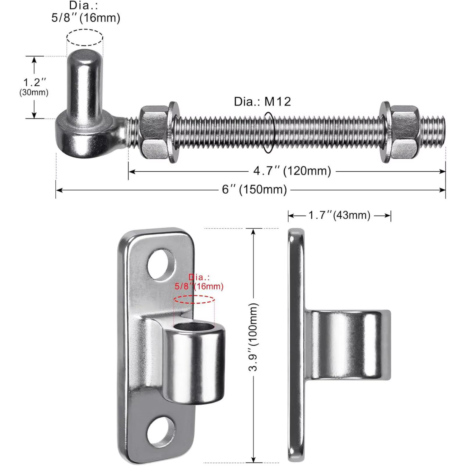 Bisagra de acero inoxidable para puerta y vallas de gatos y perros - imagen 5