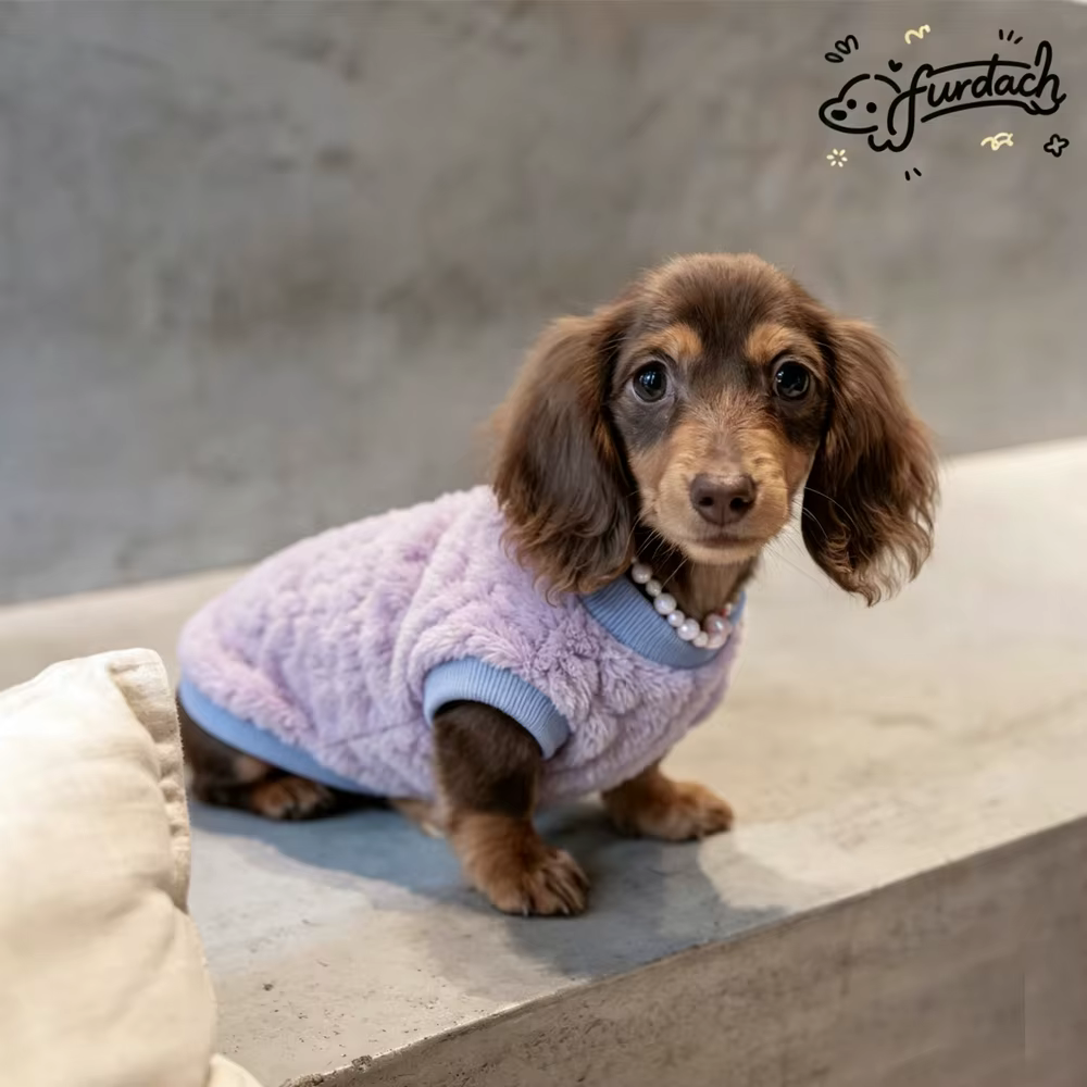 Chaleco polar gris para perro salchicha – Abrigo cálido - imagen 5