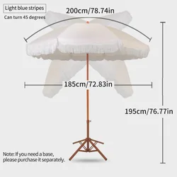 Sombrilla playa vintage impermeable con inclinación ajustable para jardín y piscina