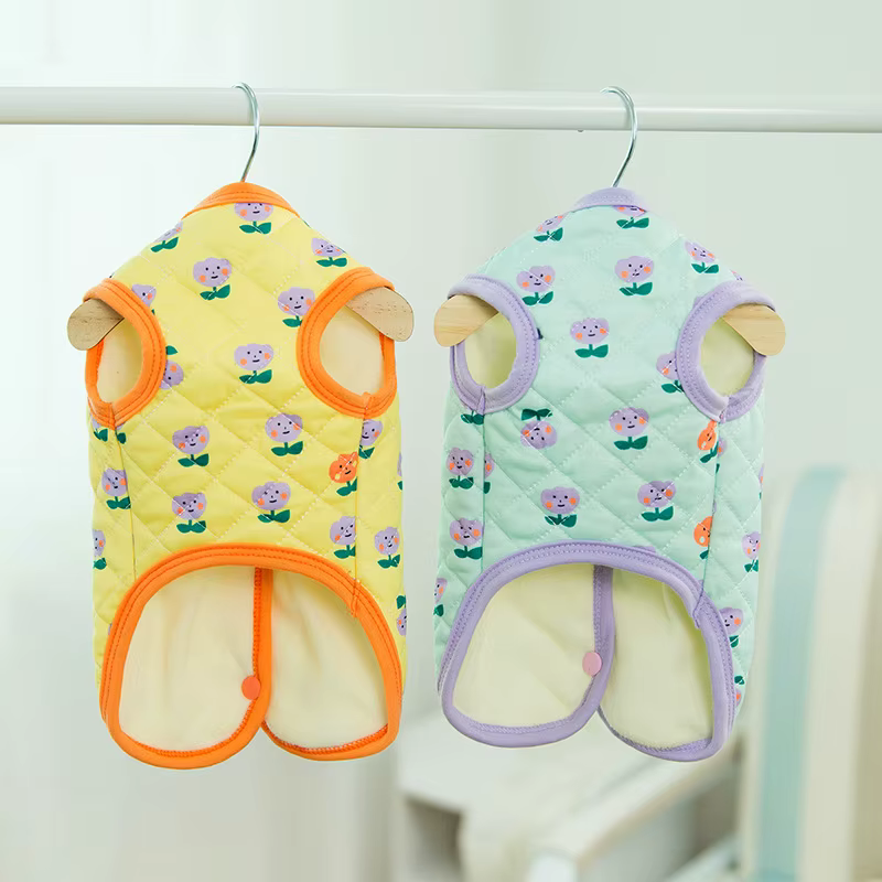 Abrigo térmico floral de algodón para perro, otoño e invierno - imagen 3