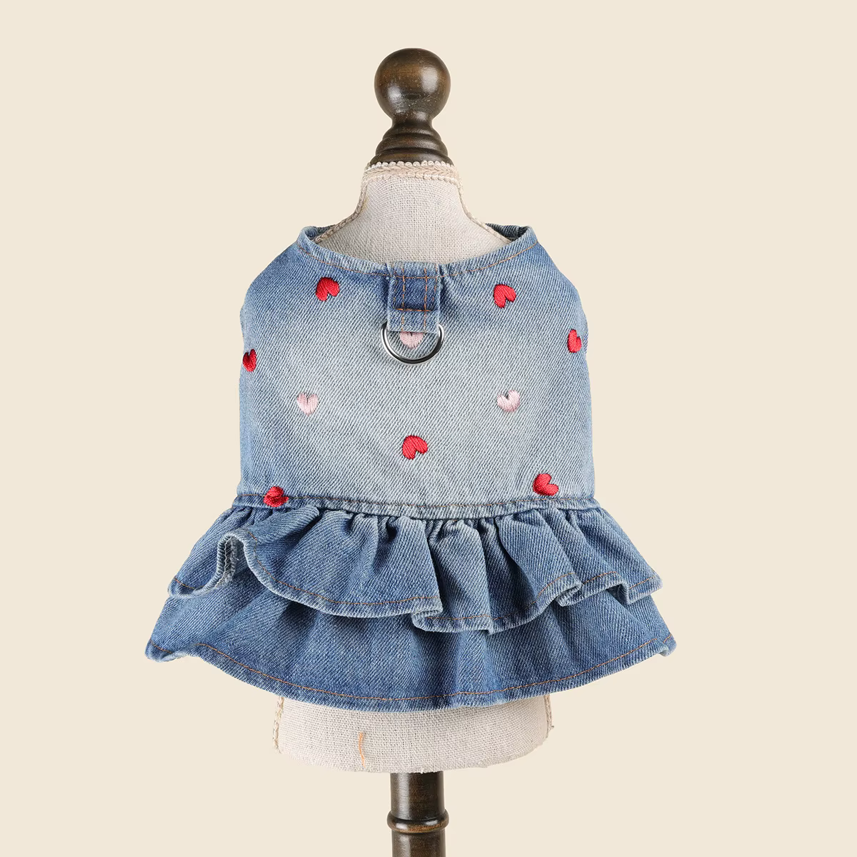 Vestido vaquero bordado para perros pequeños – Otoño/Invierno - imagen 4
