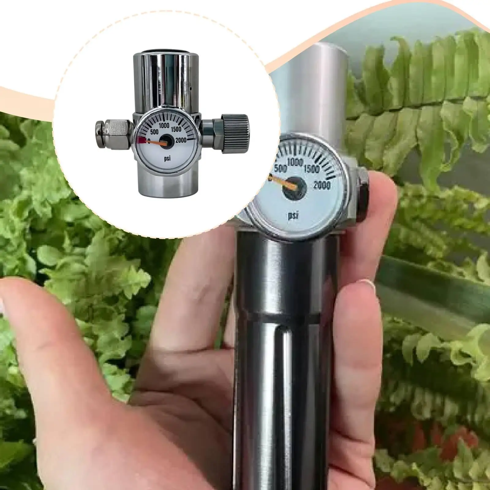 Válvula reguladora agua carbonatada latón con mini manómetro