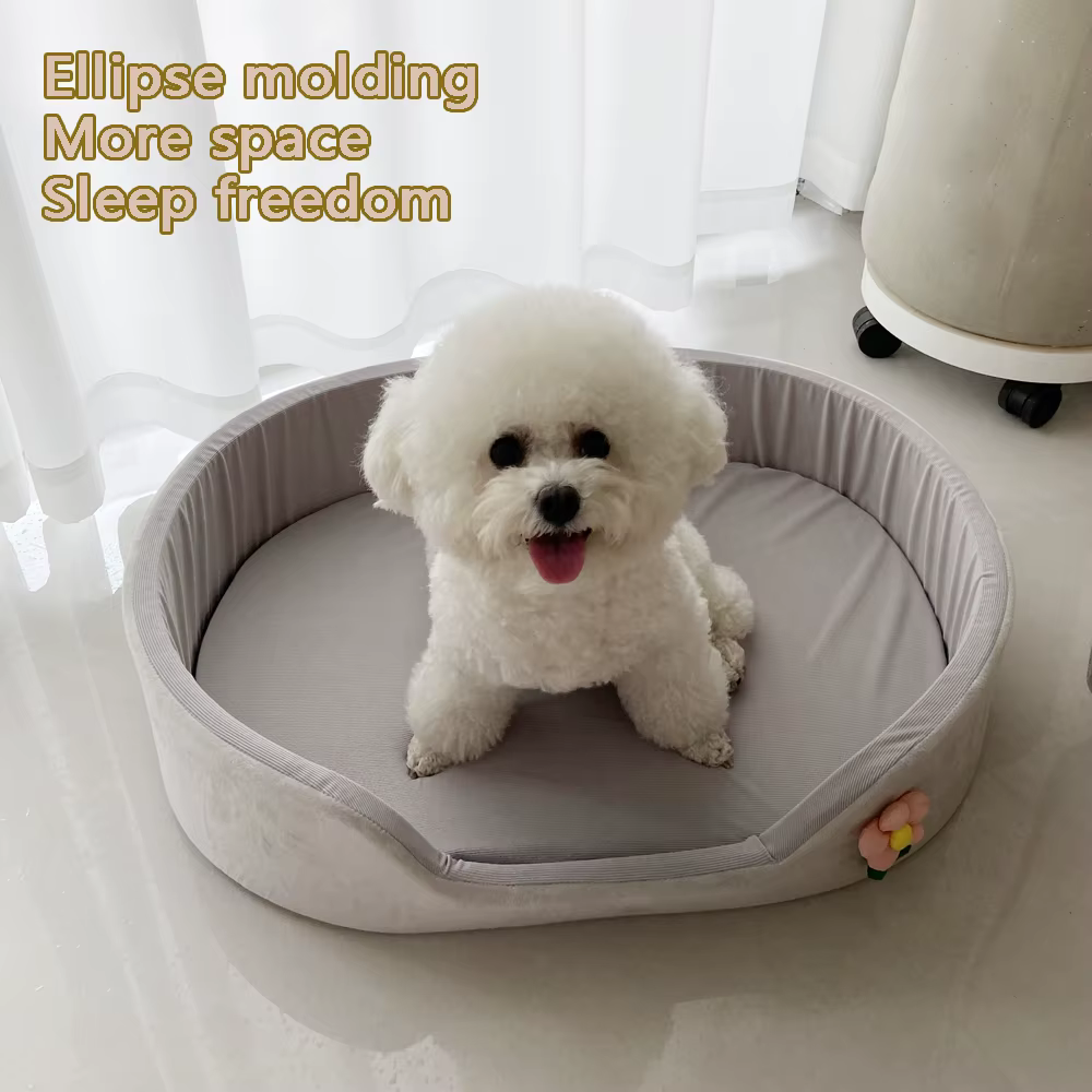 Cama redonda suave y lavable para gatos y perros pequeños, cesta