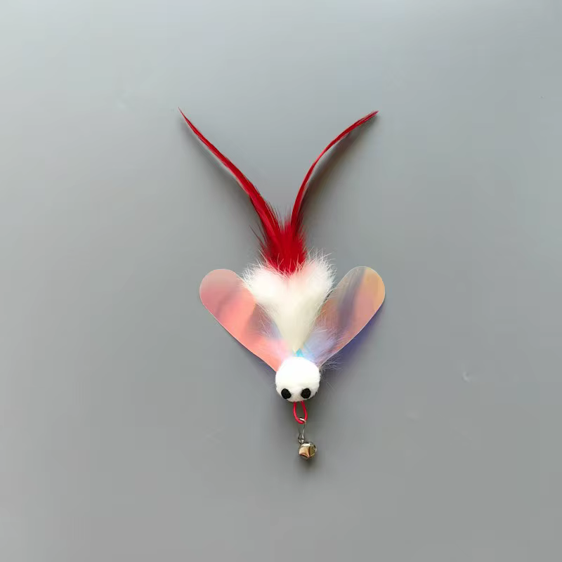 Juguetes para gatos con plumas en forma de abeja