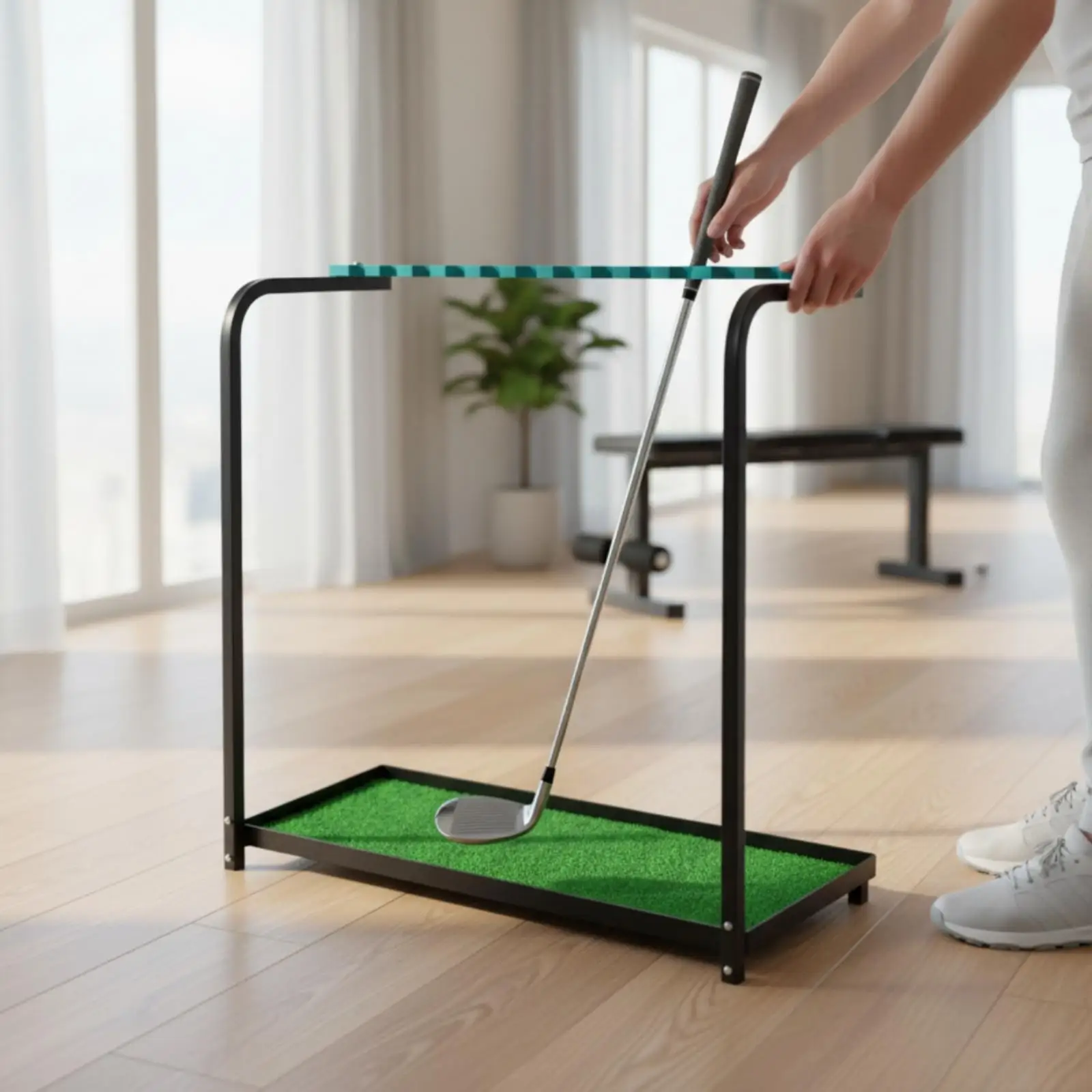Porta palos de golf metálico – Soporte independiente para jardín - imagen 2