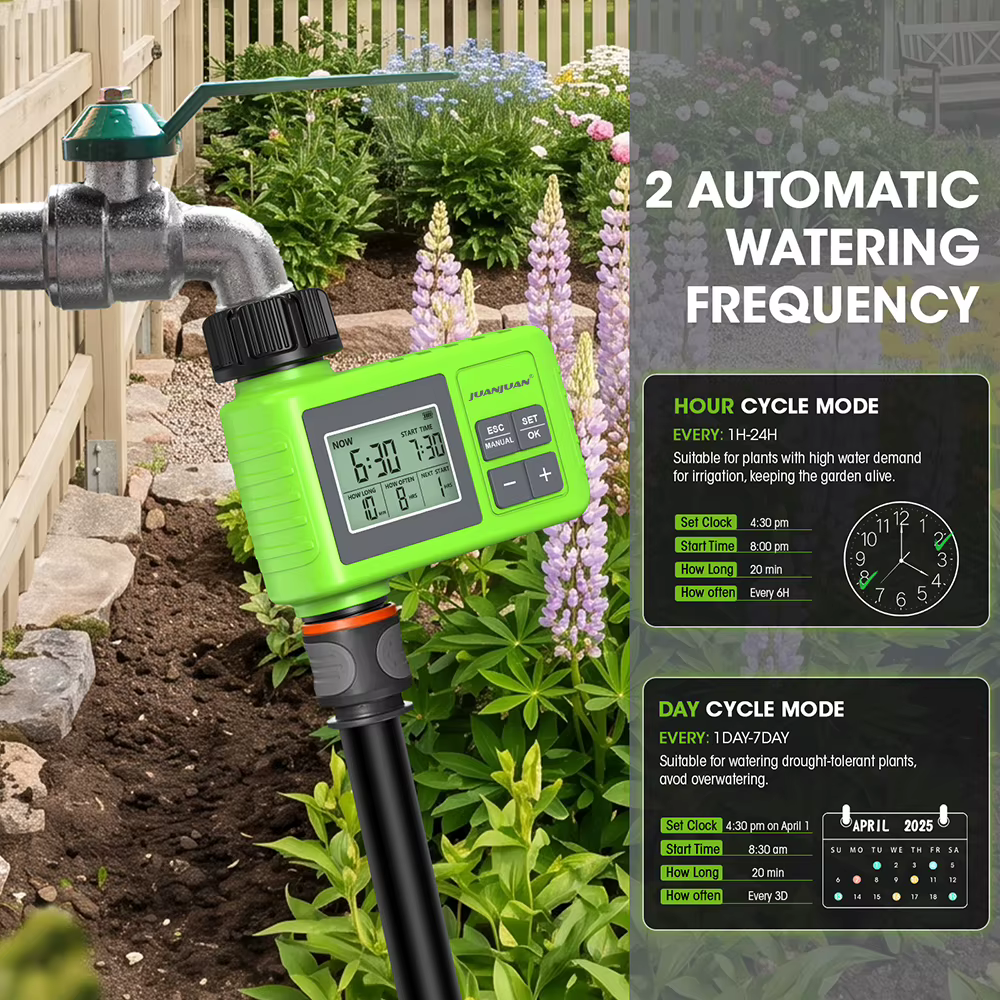 Temporizador de Riego Automático con Pantalla LCD para Jardín y Césped - imagen 5