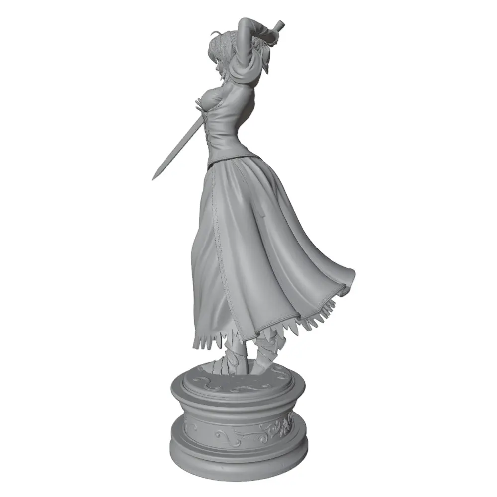 Estatua personaje anime miniatura GK gris impresa en 3D, DIY sin pintar - imagen 2