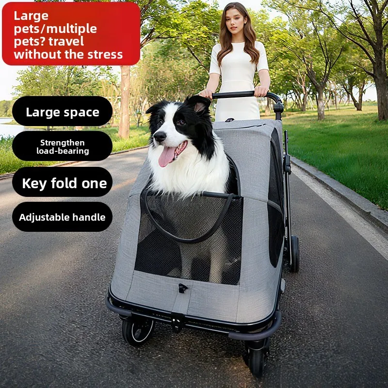 Carrito plegable para perros y gatos medianos grandes – clic - imagen 5