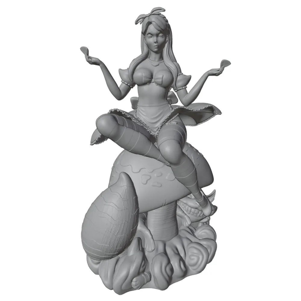 Figura mini impresa en 3D de personaje anime gris, sin montar - imagen 4
