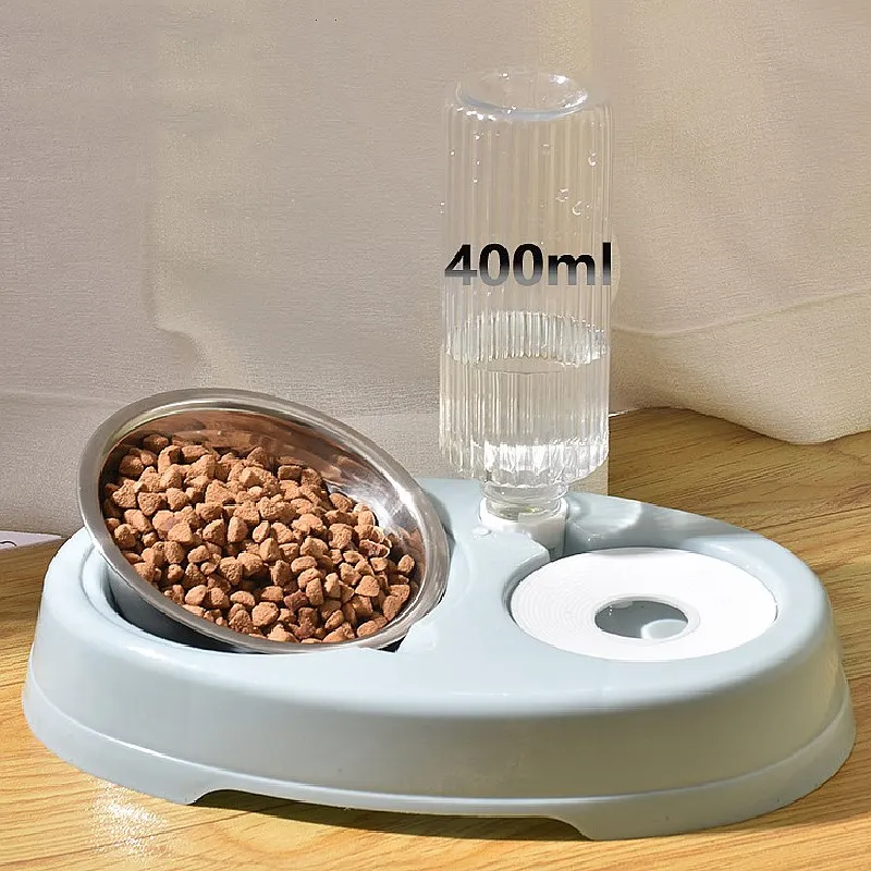 Cuenco doble desmontable antideslizante para perros y gatos