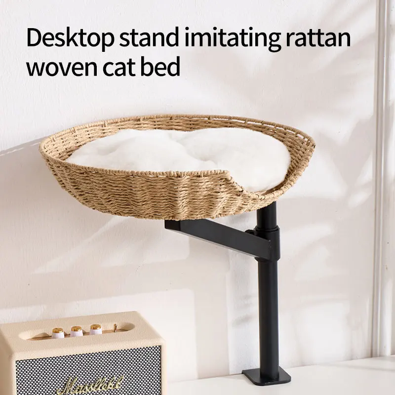 Estructura de escalada flotante fijable con nido para gatos escritorio - imagen 4