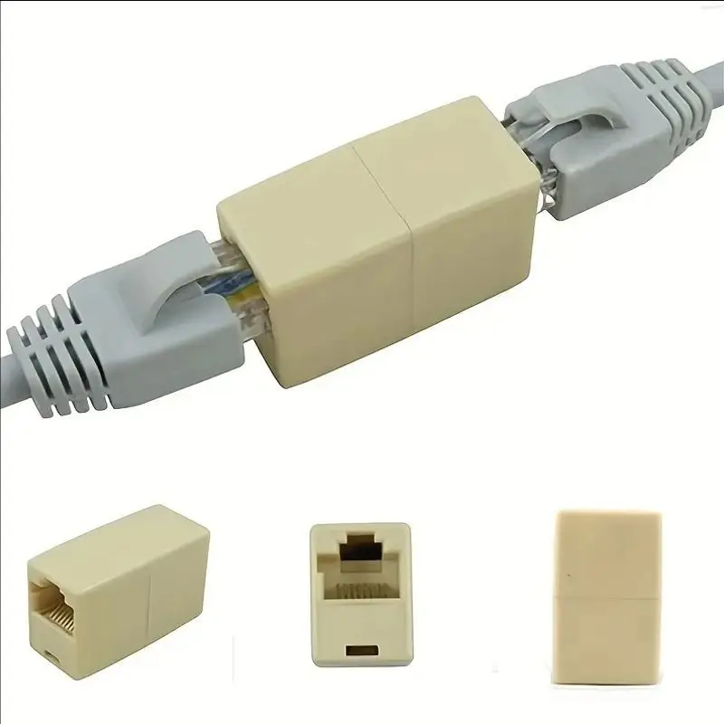 Conector de cable Ethernet RJ45 doble cabeza recta para extensor LAN - imagen 5