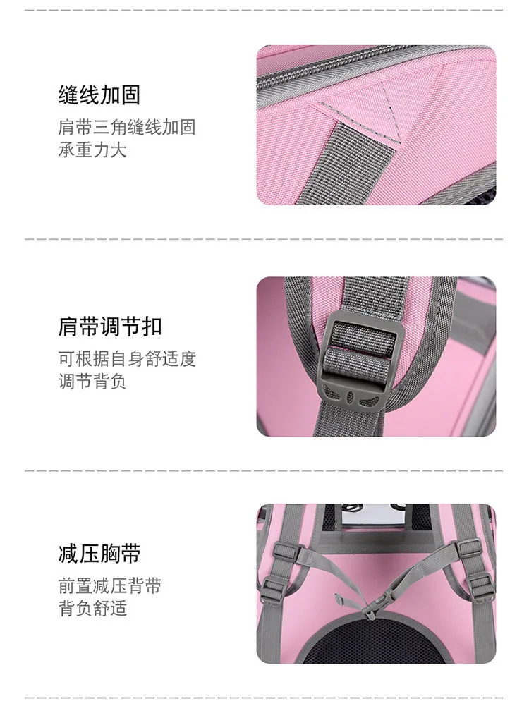 Mochila transportín transparente plegable para gatos – interior