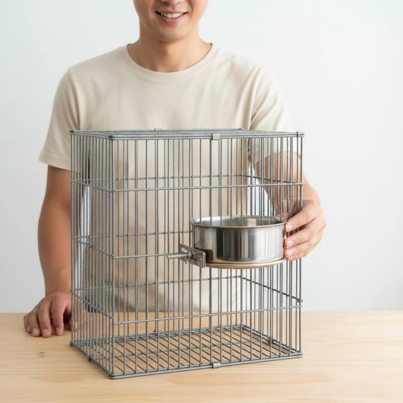 Comedero colgante para aves de acero inoxidable, resistente al óxido - imagen 3