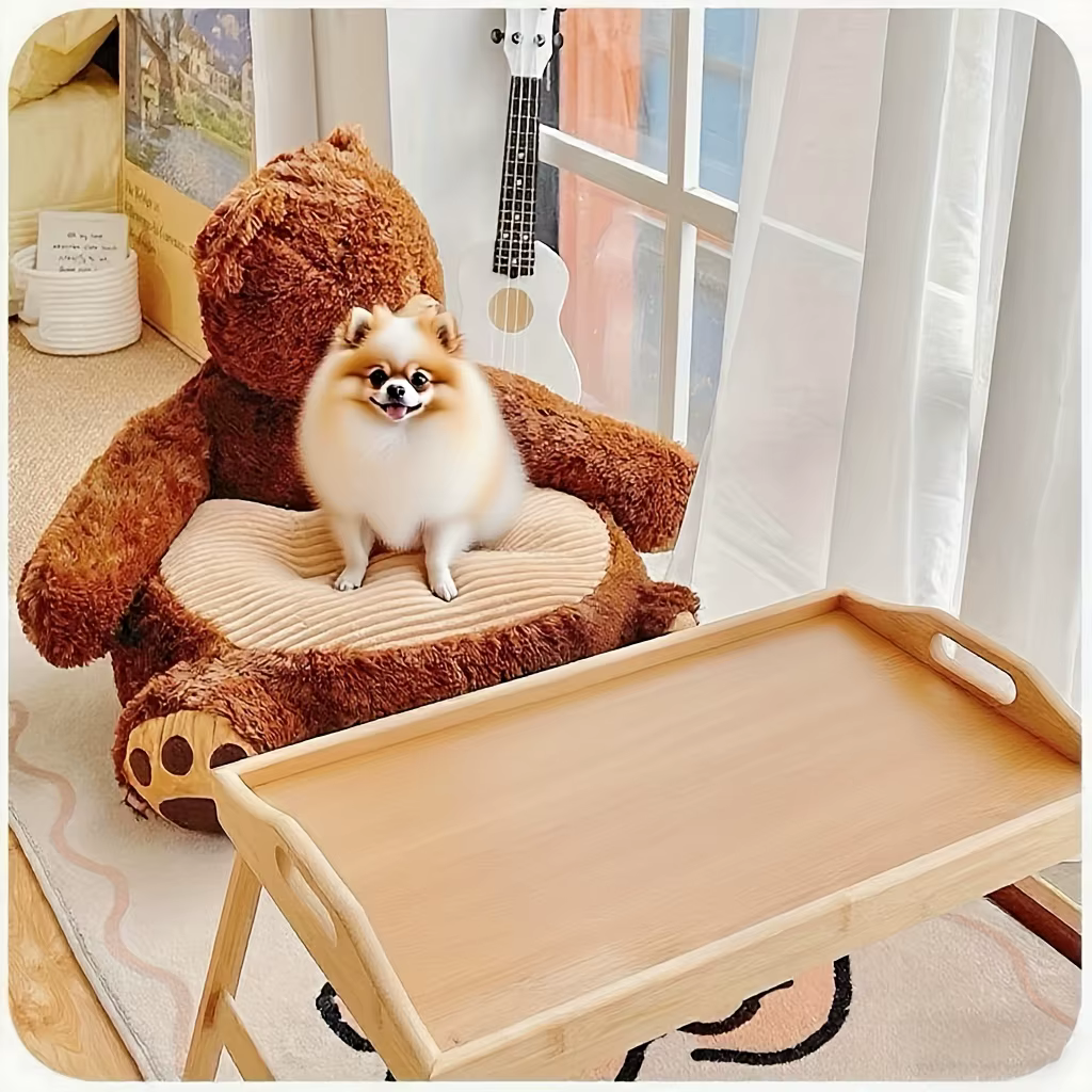 Vista lateral del sofá cama para perros pequeños