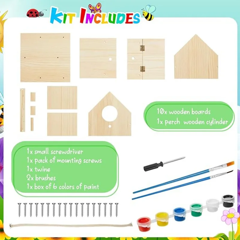 Kit de carpintería de madera para pájaros adultos: construir y pintar - imagen 4