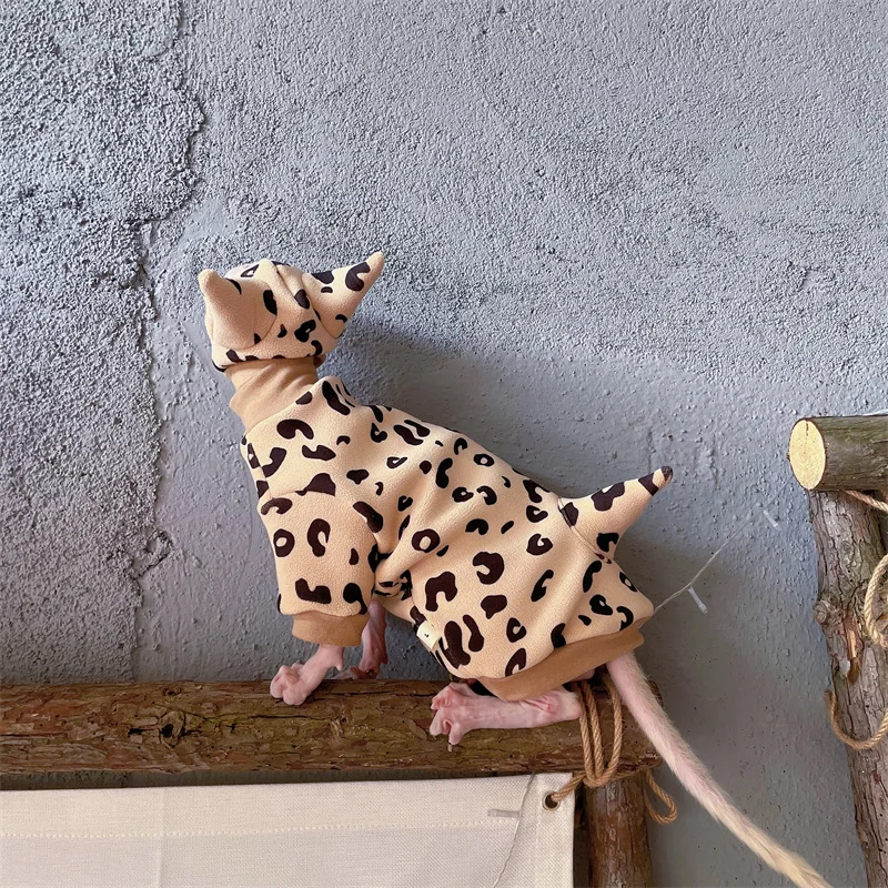 Abrigo polar de leopardo para gato