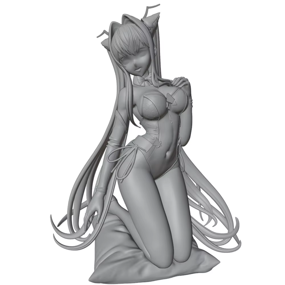 Figura de personaje anime gris impresa en 3D, DIY sin montar