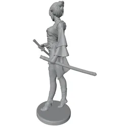Figura miniatura 3D de guerrera gris DIY para gatos y perros