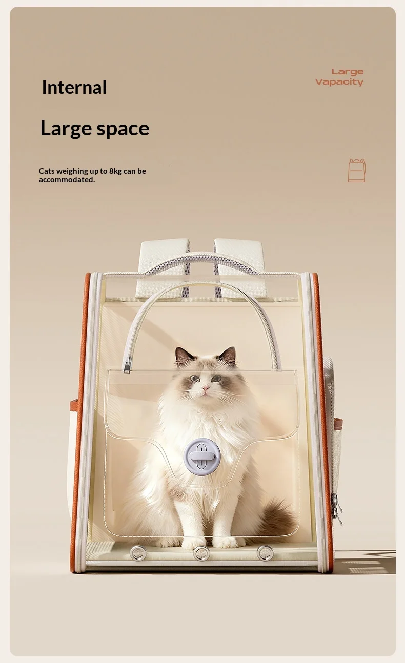 Mochila con estructura y acceso para colocar a la mascota