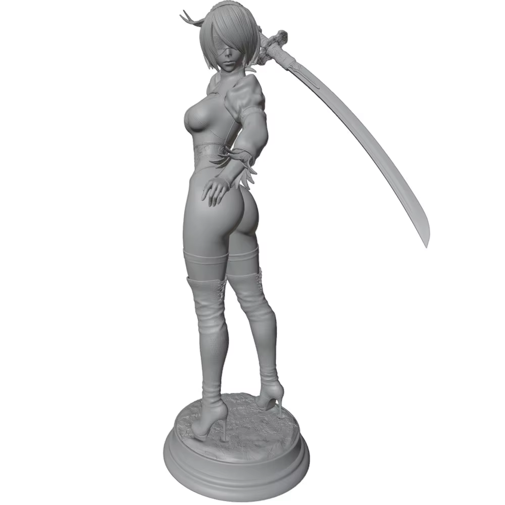 Figura decorativa de resina 3D gris sin pintar con gato y perro - imagen 2