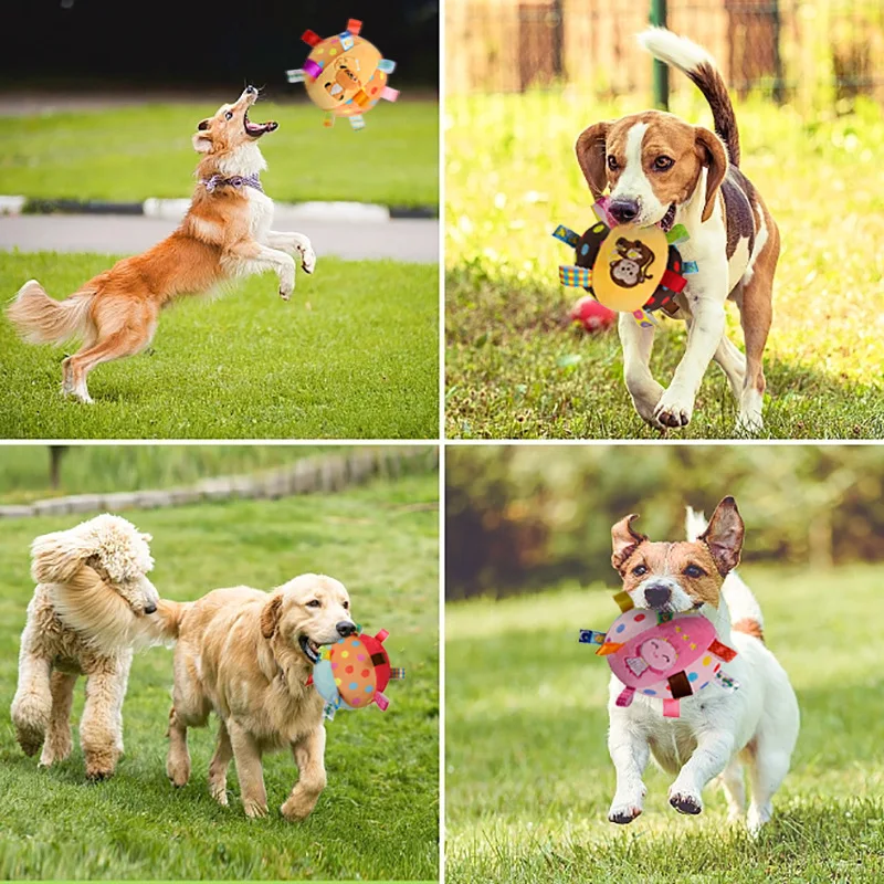 Pelota de peluche con cascabel para cachorros – Juguete interactivo - imagen 5