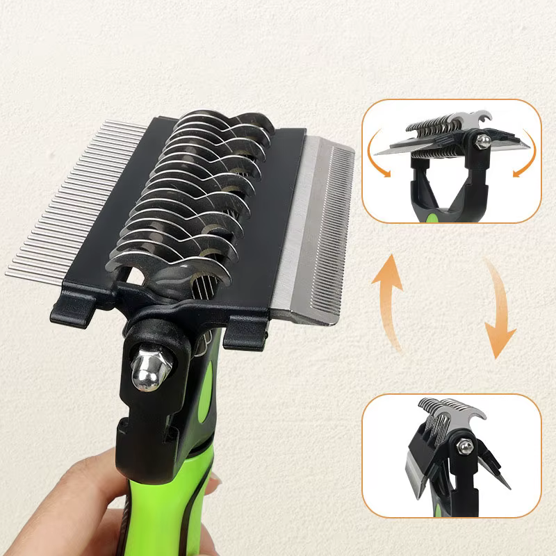 Cepillo doble cara para quitar pelo a perros y gatos, peluquería - imagen 3