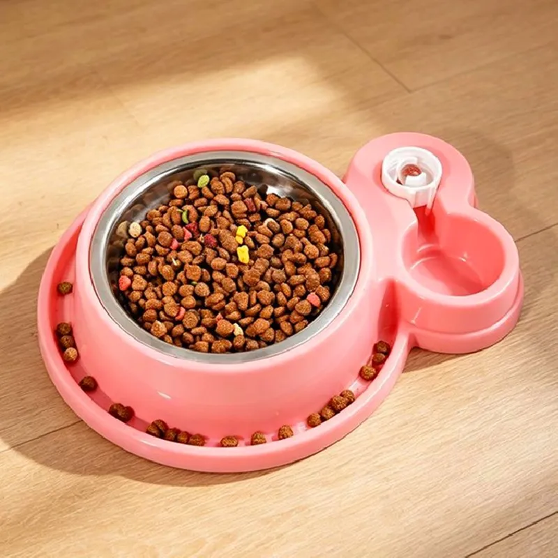 Comedero Doble Antideslizante para Perro y Gato – Agua y Comida - imagen 4