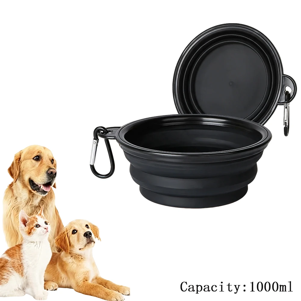 Botella plegable para perros y gatos con arnés – Bebedero y Comedero - imagen 3