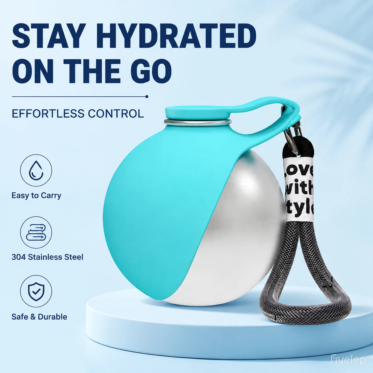 Botella de agua para perro con tazón de silicona extraíble, anti-fugas - imagen 2
