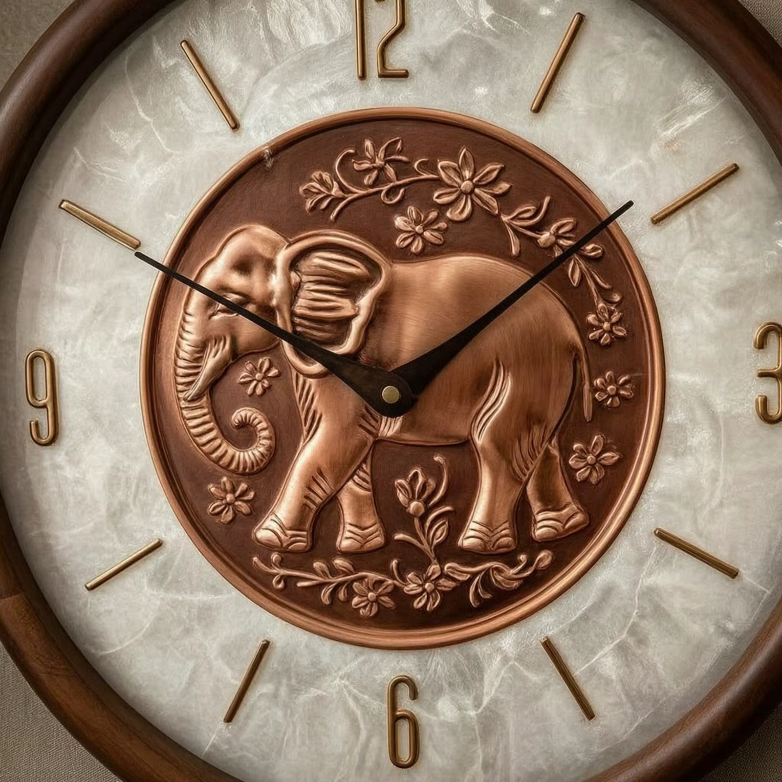 Reloj de pared vintage redondo en cobre – Decoración hogareña para el hogar - imagen 4