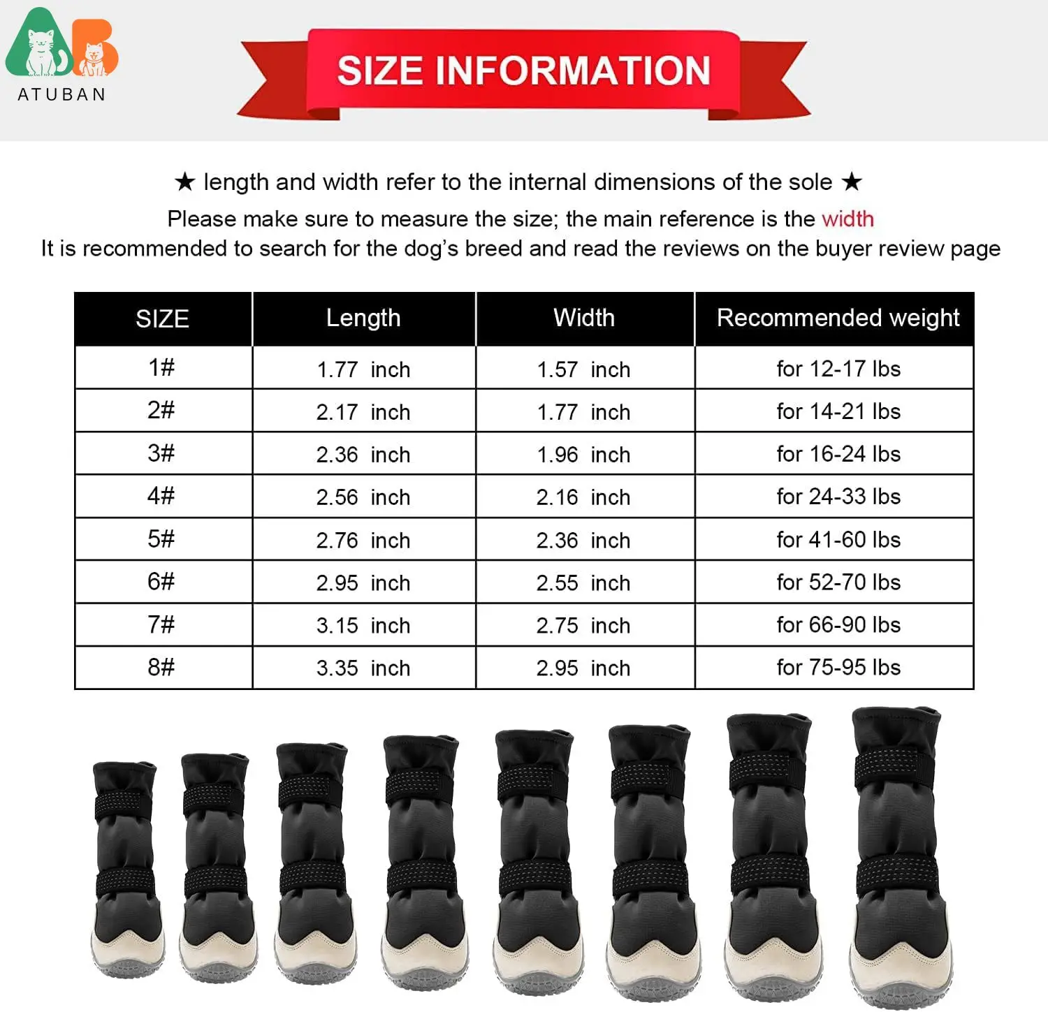 Botas ATUBAN impermeables vista frontal