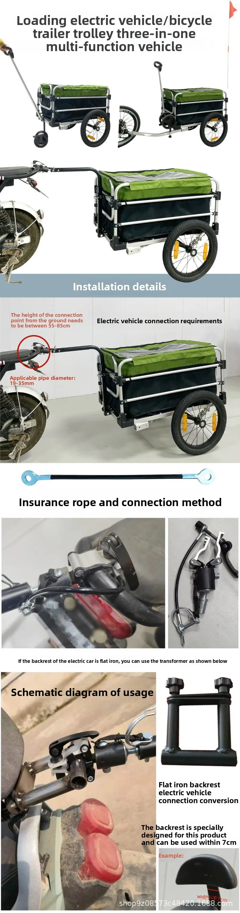 Remolque para mascotas en modo carrito de paseo