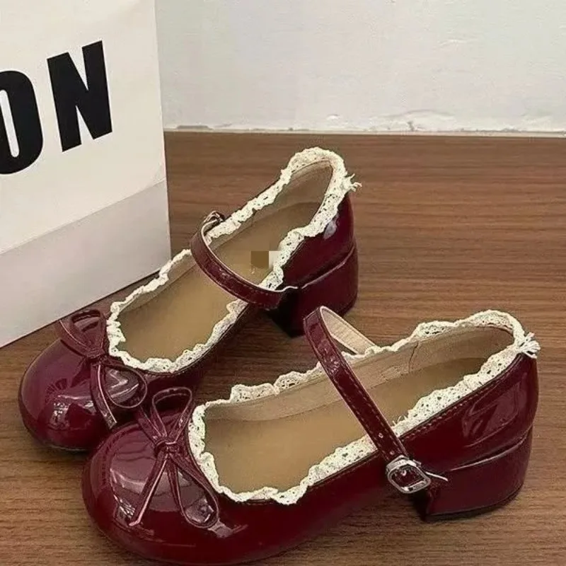 Zapatos Mary Jane de tacón grueso para mujer con lazo – Calzado elegante diario - imagen 4