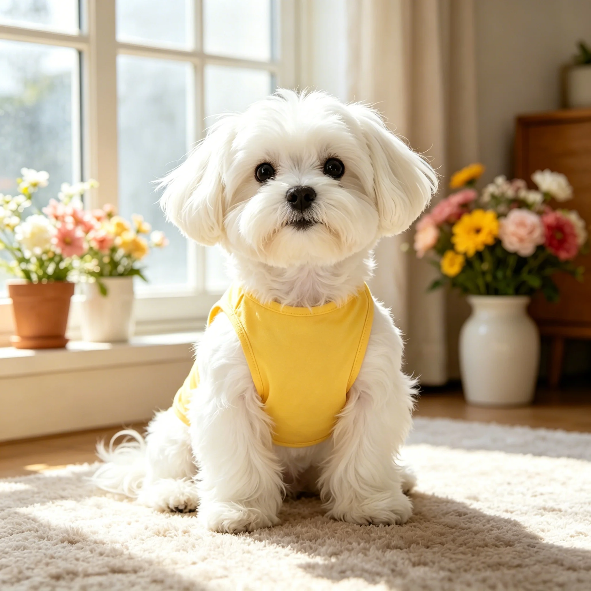 Chaleco con estampado de pato amarillo para perro o gato