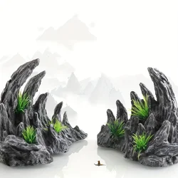 Fuente de roca para acuario – Decoración micro paisaje con resina