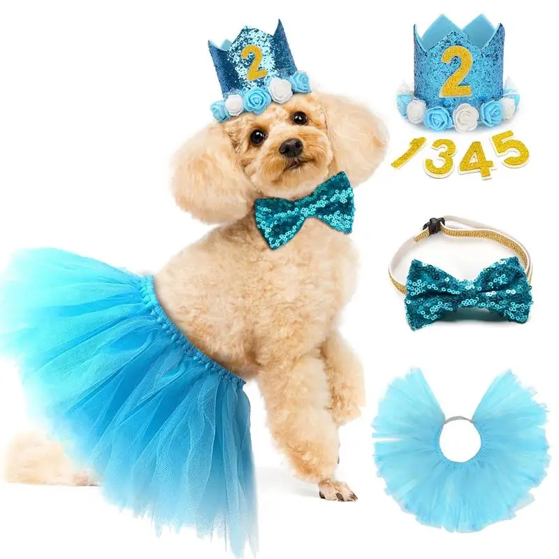 Variedad de gorros de fiesta para mascotas con lazo