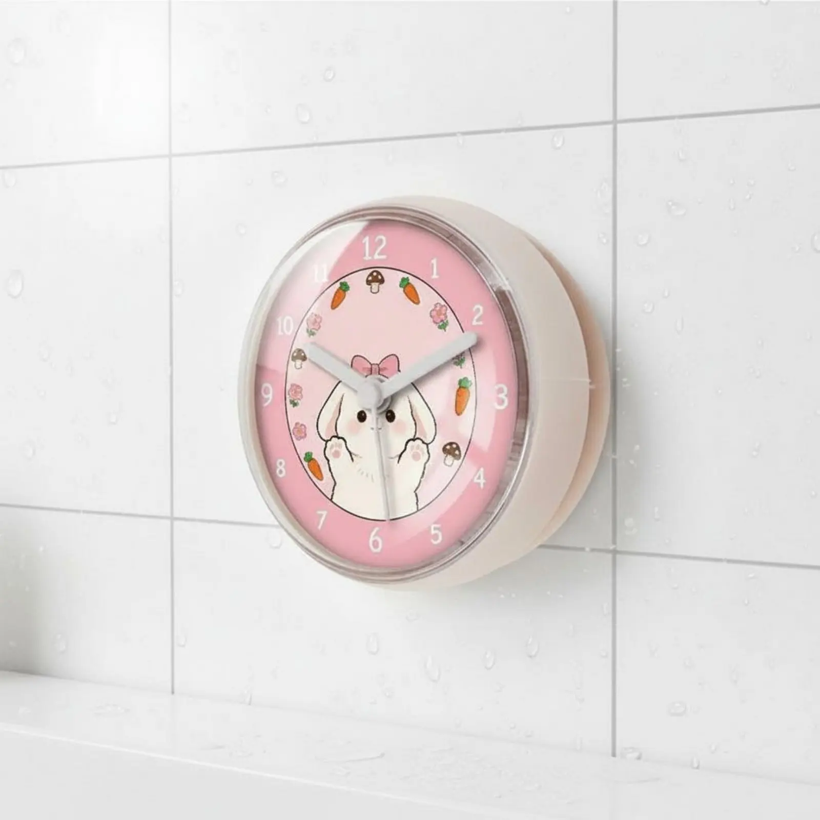 Reloj de ducha con ventosa impermeable conejito para gatos y perros