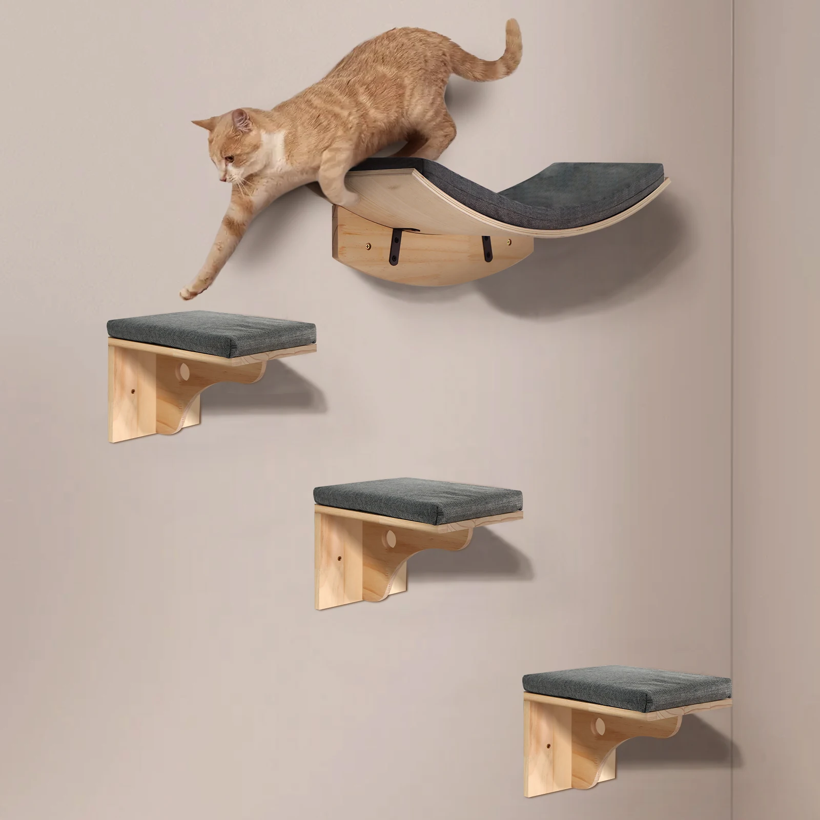 Estantes de escalada de madera maciza del mueble para gatos