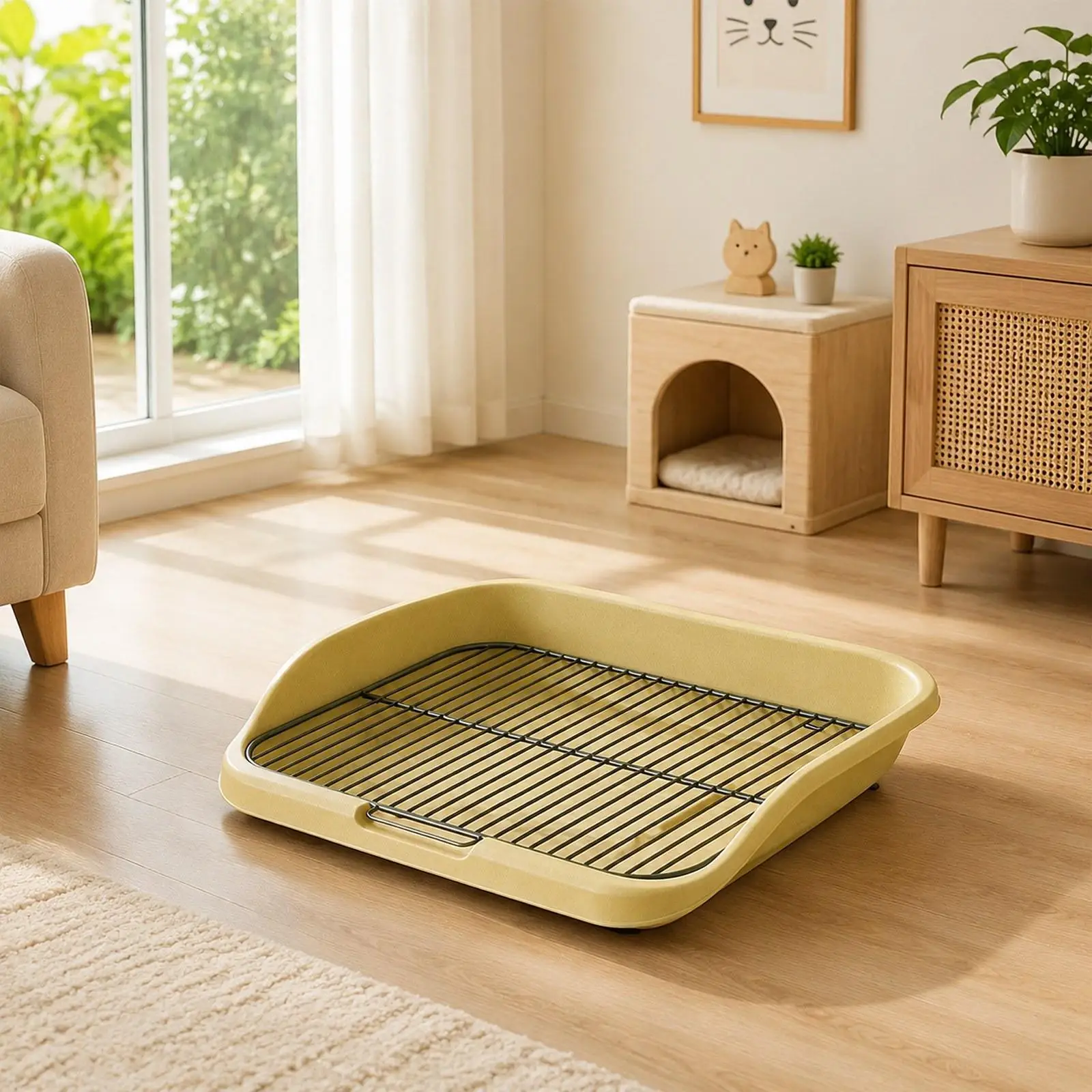 Bandeja sanitaria para perros con caja de arena y almohadilla - imagen 5